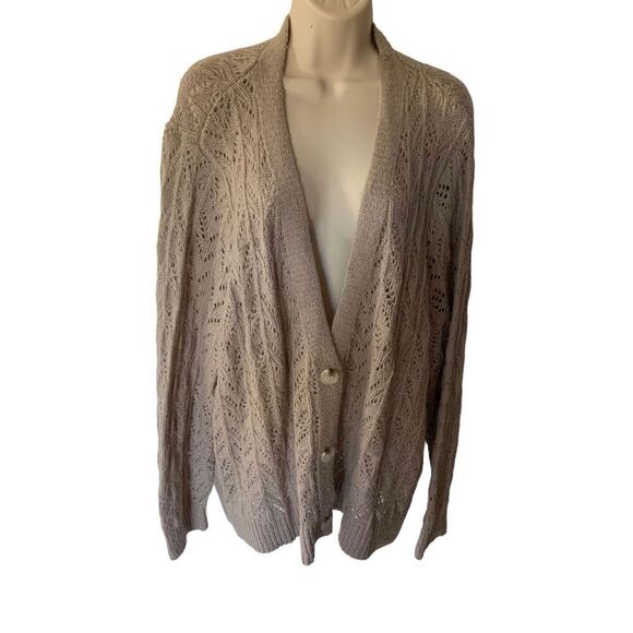 Lane Bryant Tan Cardigan Sz 26/28 Winter Fall - Picture 1 of 7